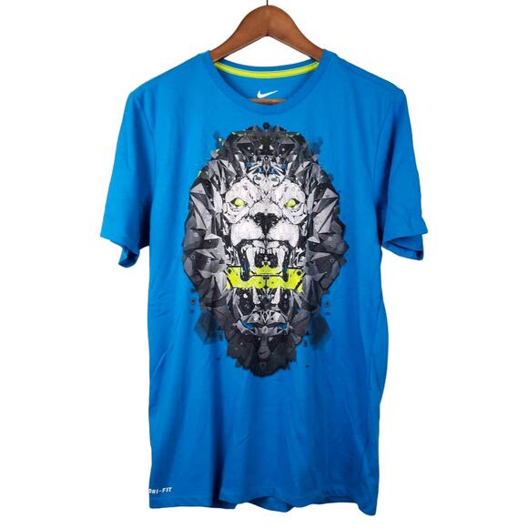 Nike Tee Athletic Cut Graphic Lion Short Sleeve - M - Picture 1 of 4